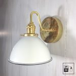 Lampe murale rustique/industrielle avec dôme blanc