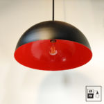 lampe-suspendue-dome-contemporain-A3S45-noir-orange