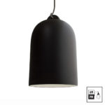 Lampe-suspendue-cloche-surdimensionnée-en-céramique-noir-mat