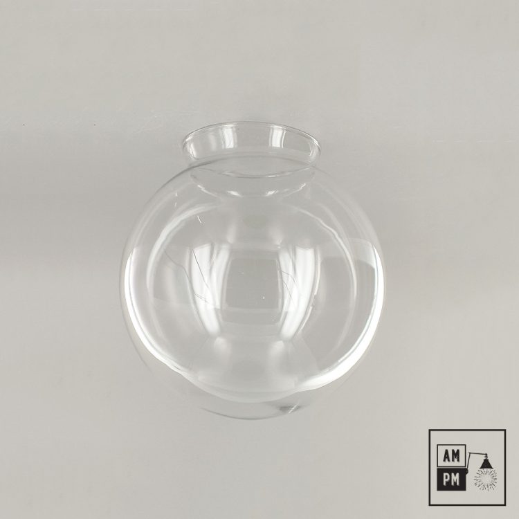 Housoutil Abat-Jour Globe Verre Givré 15 Cm - Remplacement Boule Sphérique Pour Lustre, Suspension, Applique Murale