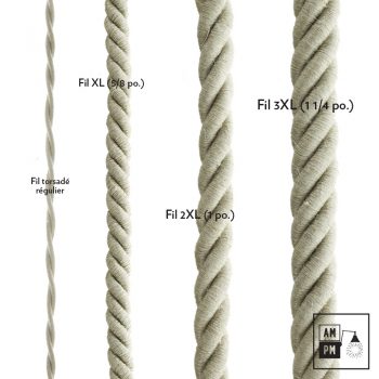 Fil électrique recouvert de lin naturel - AM/PM
