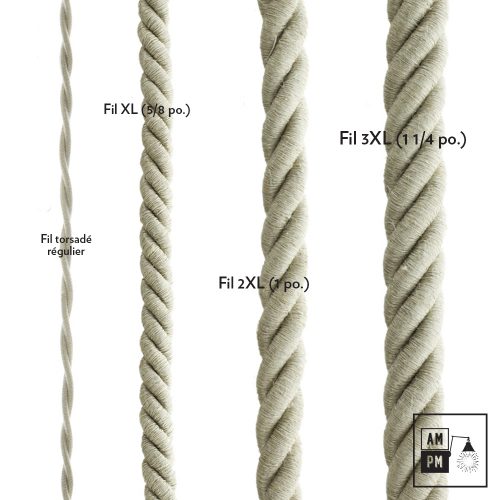 Fil électrique recouvert de lin naturel - AM/PM