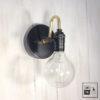 Lampe murale moderne minimaliste noire accent laiton | A1M06
