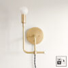 Applique Murale Mid-Century en Teck et Laiton en vente sur